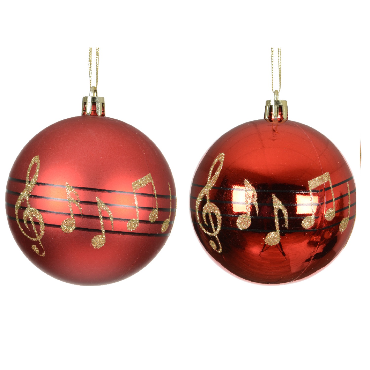 Шар с нотками красный d8см 2 в ассорт