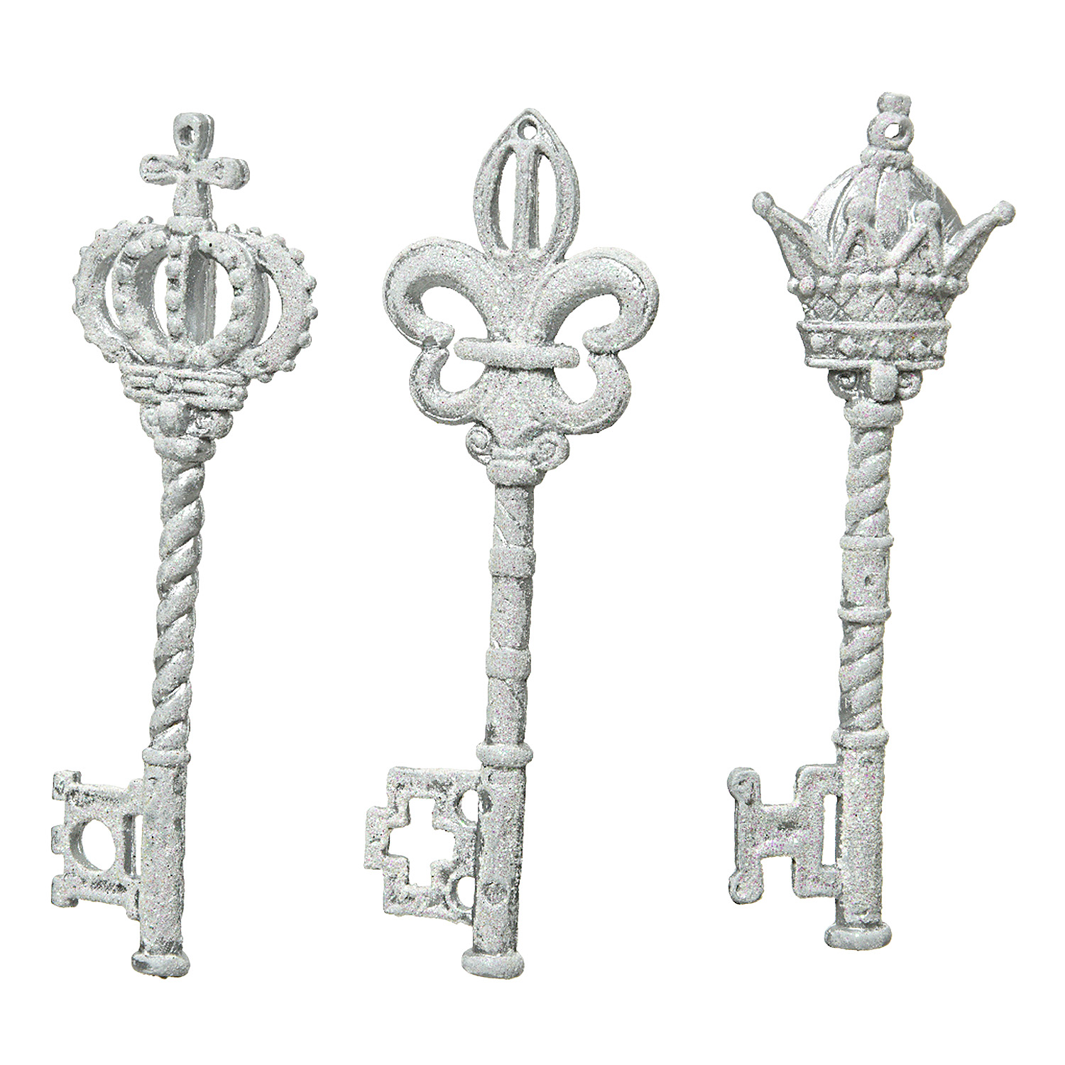 Декор Ключ античное белое золото 15см 3 в ассорт