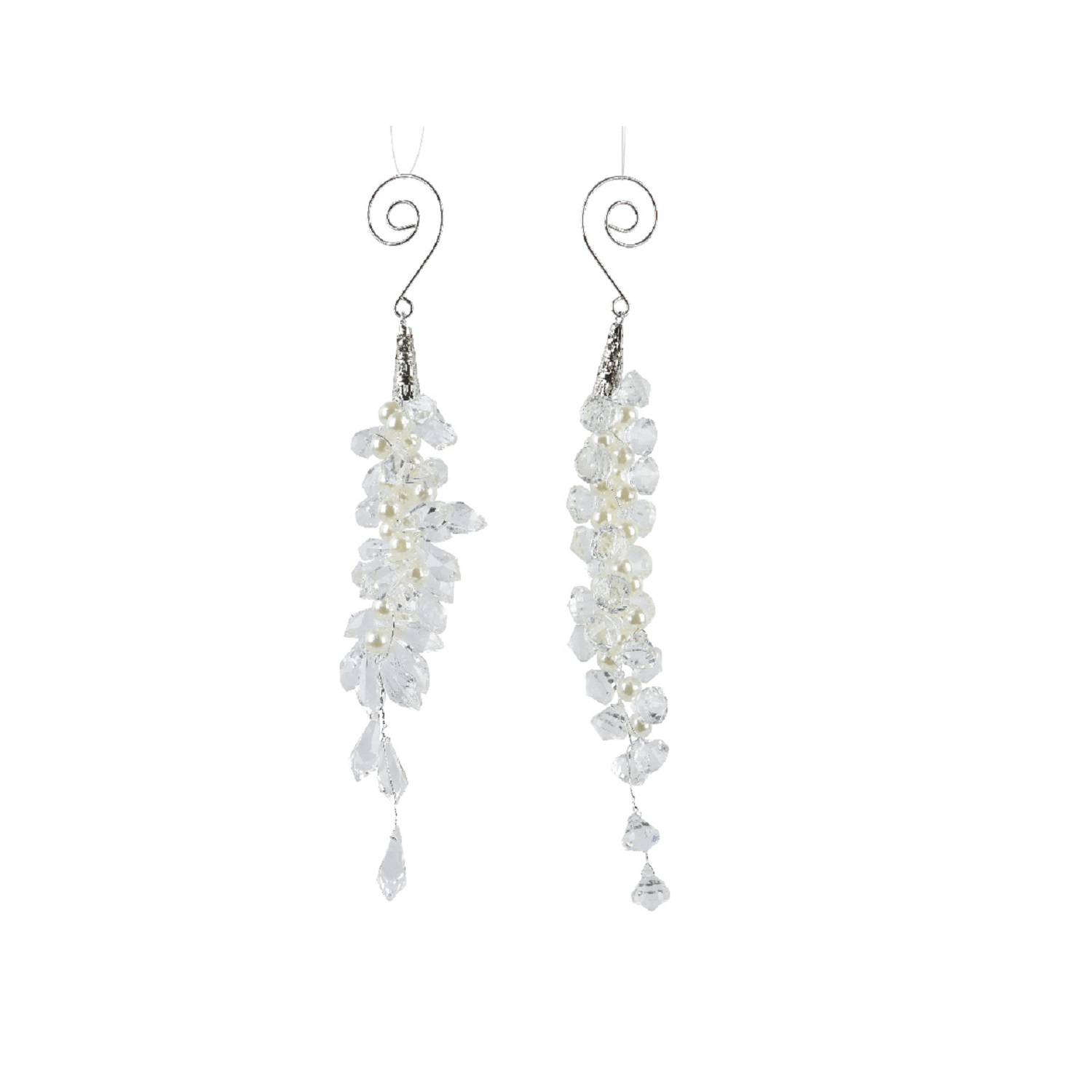 Декор Подвеска из прозрачных бусин 15см 2 в ассорт