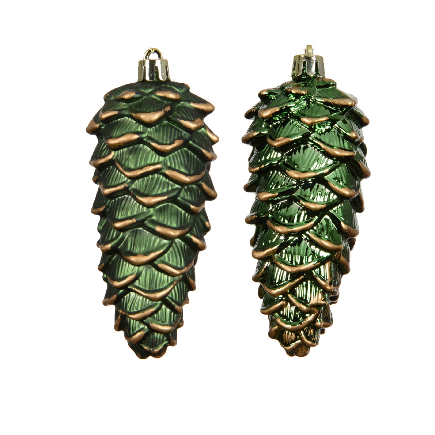 Декор Шишка зеленая глянцевая/матовая 11,5см 2шт/уп