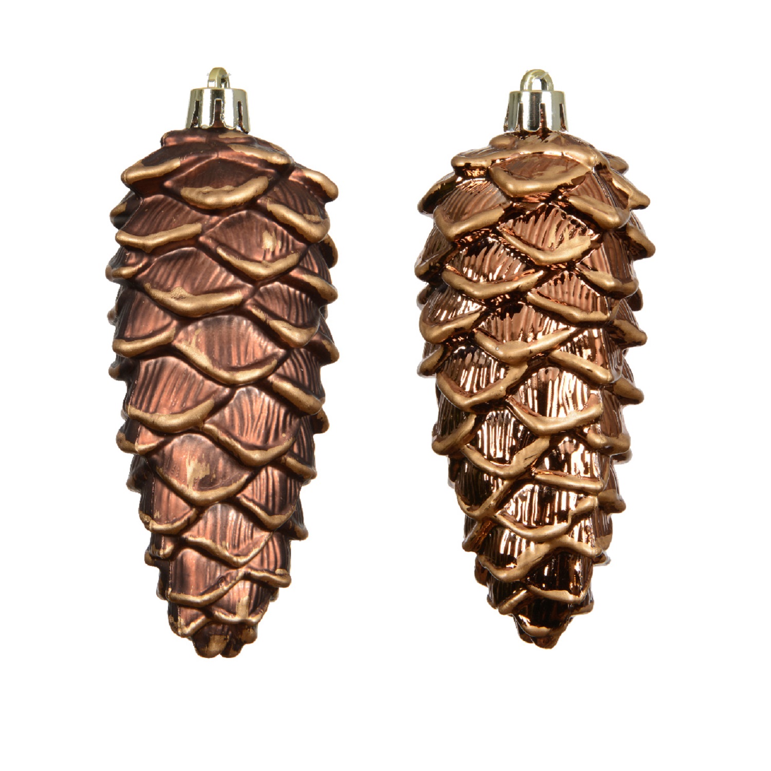 Декор Шишка коричневая глянцевая/матовая 11,5см 2шт/уп