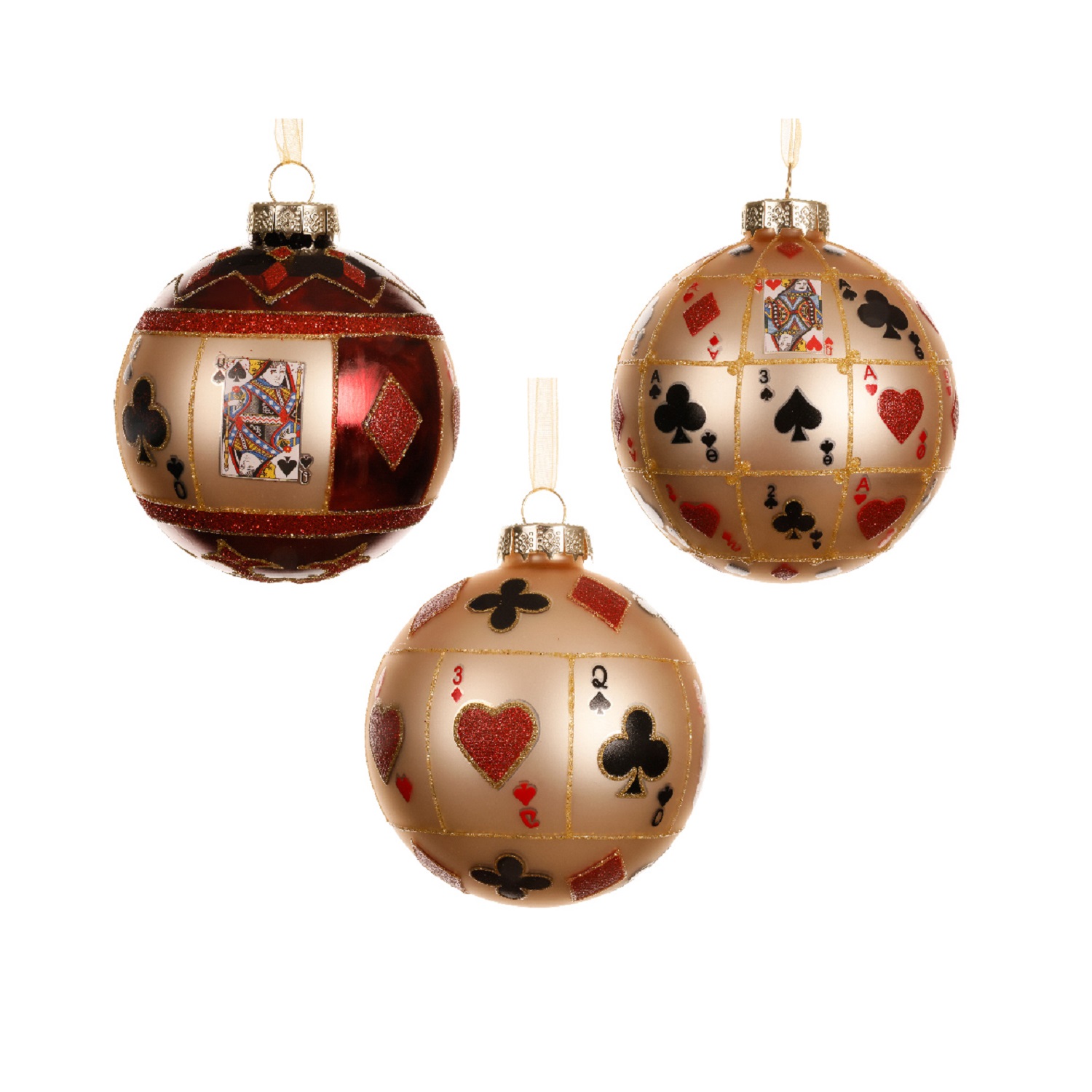 Шар стекло Карты d8см 3 в ассорт