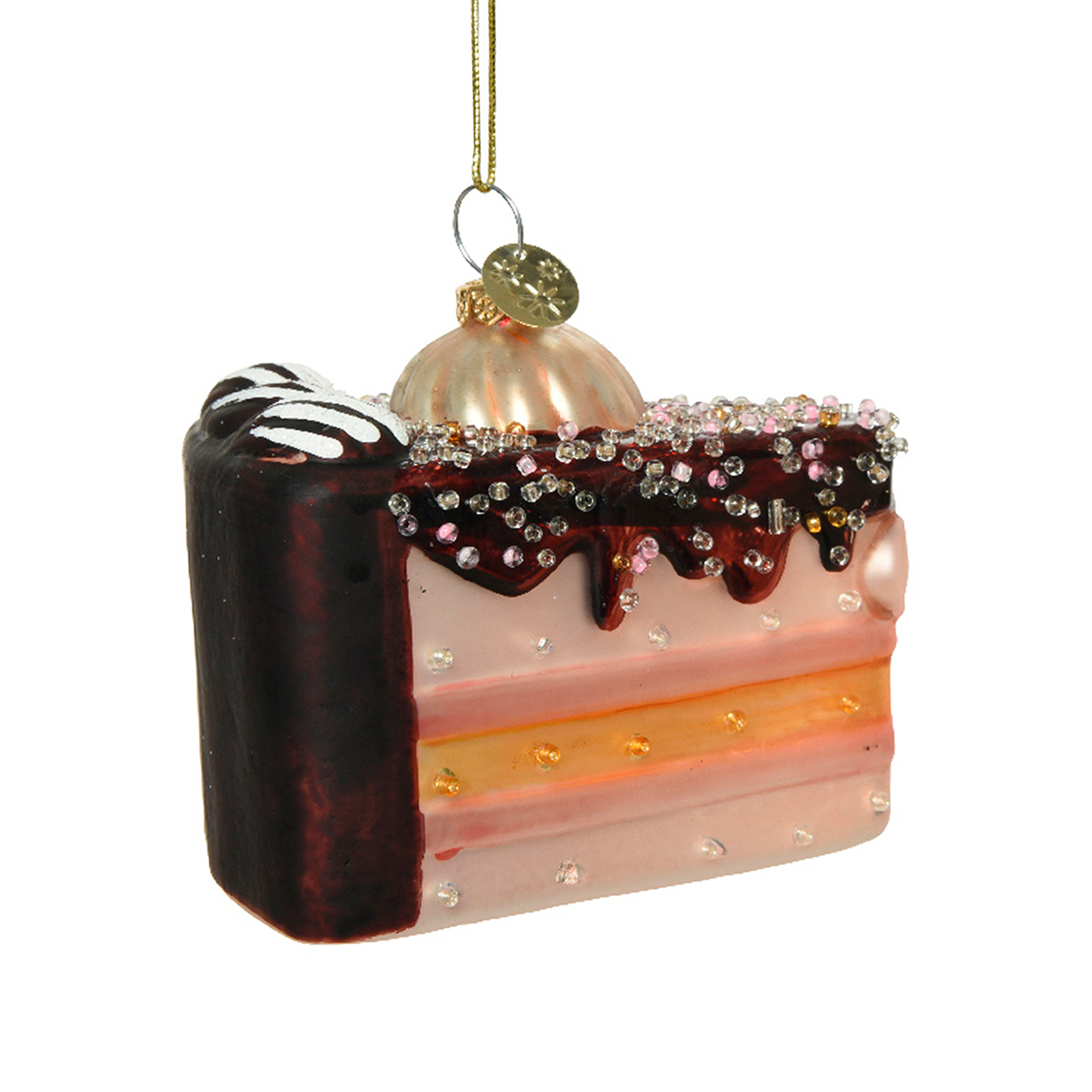 Декор Торт стекло с блестками и бисером 8,5х6,5х8,5