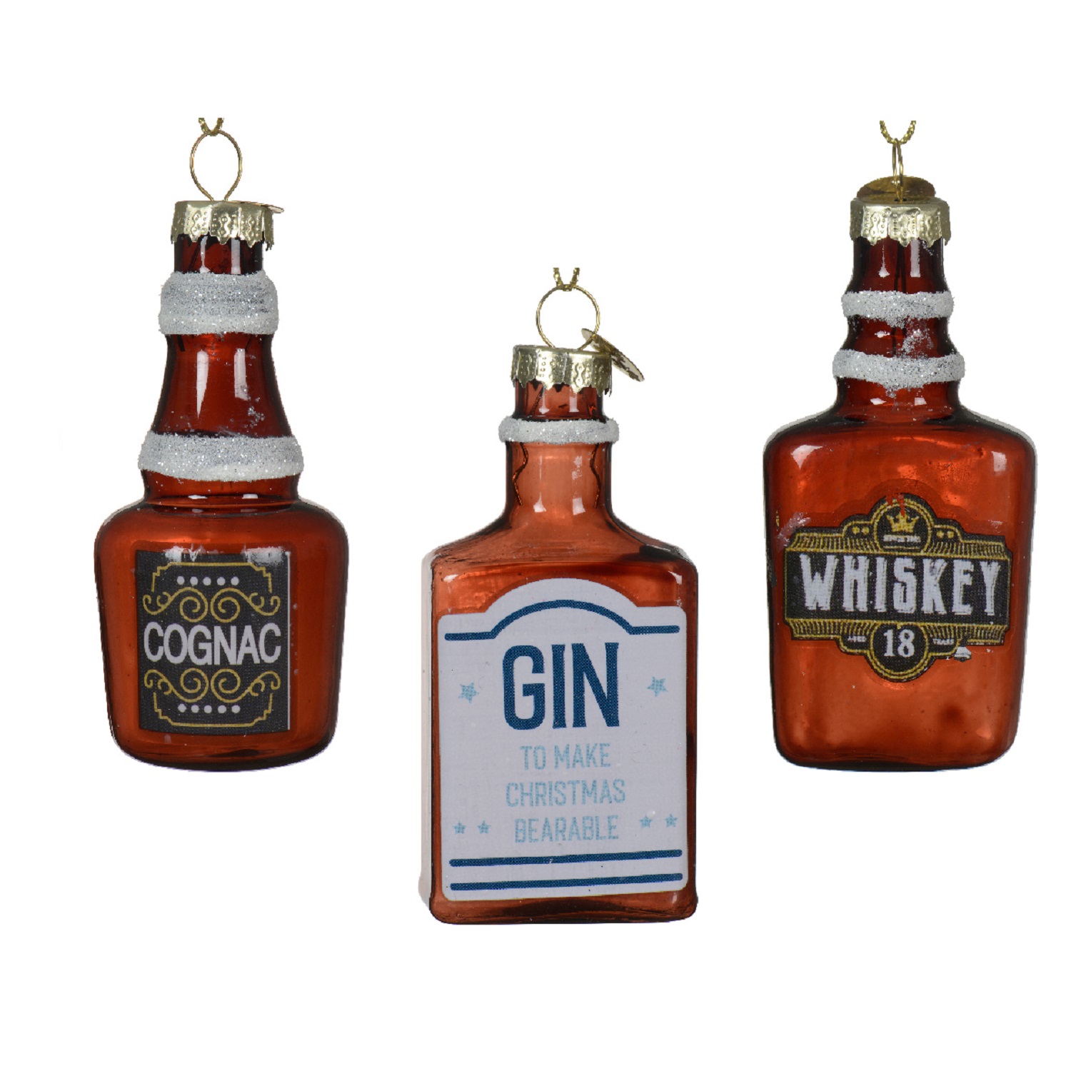 Декор Бутылка коньяк/джин/виски стекло 17х11,5см 3шт/уп