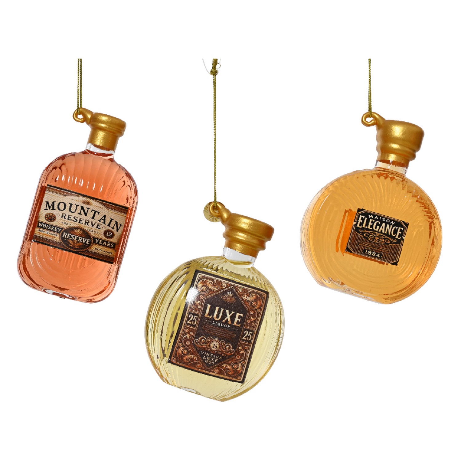 Декор Бутылка коньяка стекло с жидкостью внутри 10х7см 3 в ассорт