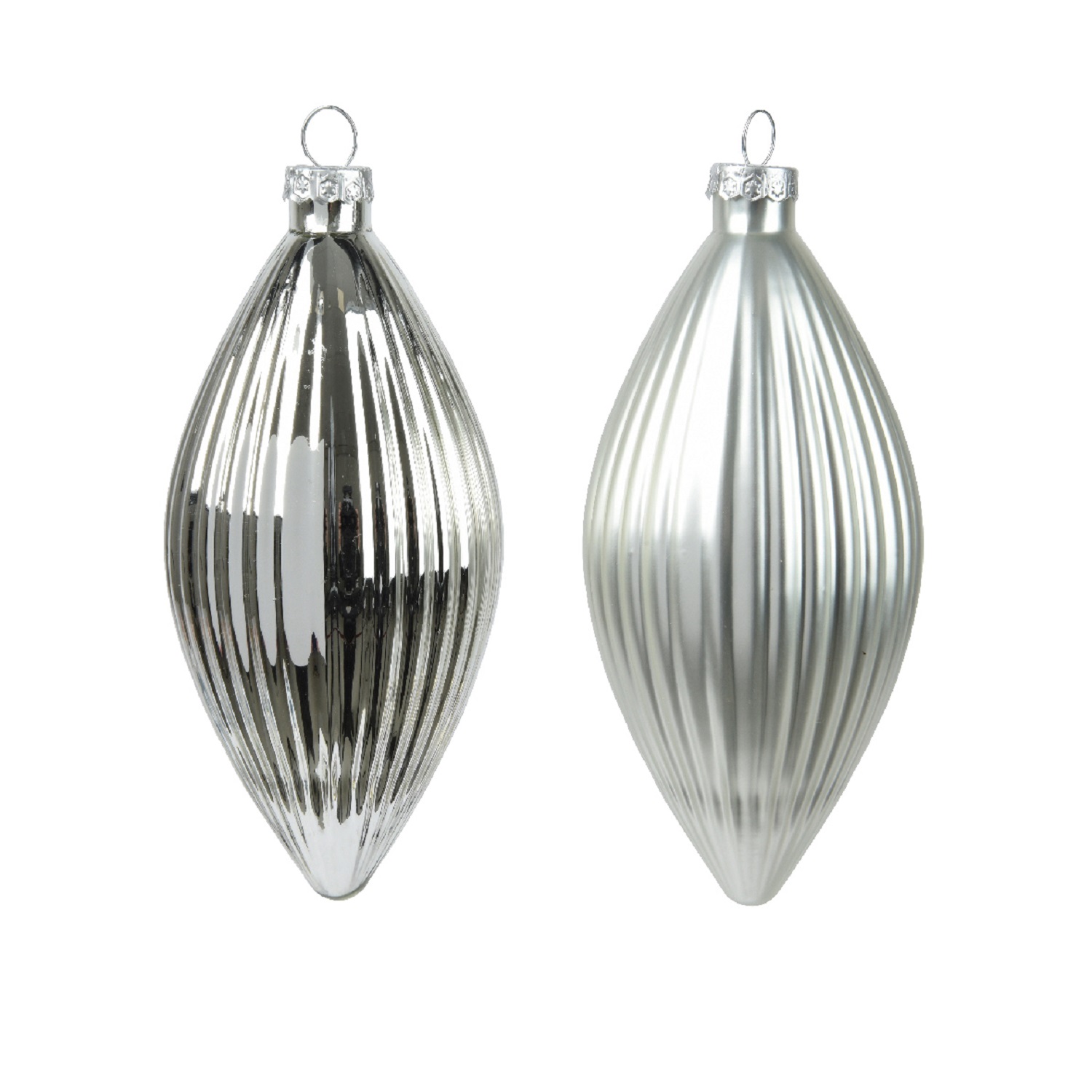 Декор Олива стекло серебристая глянцевая/матовая 13х6см 3шт/уп