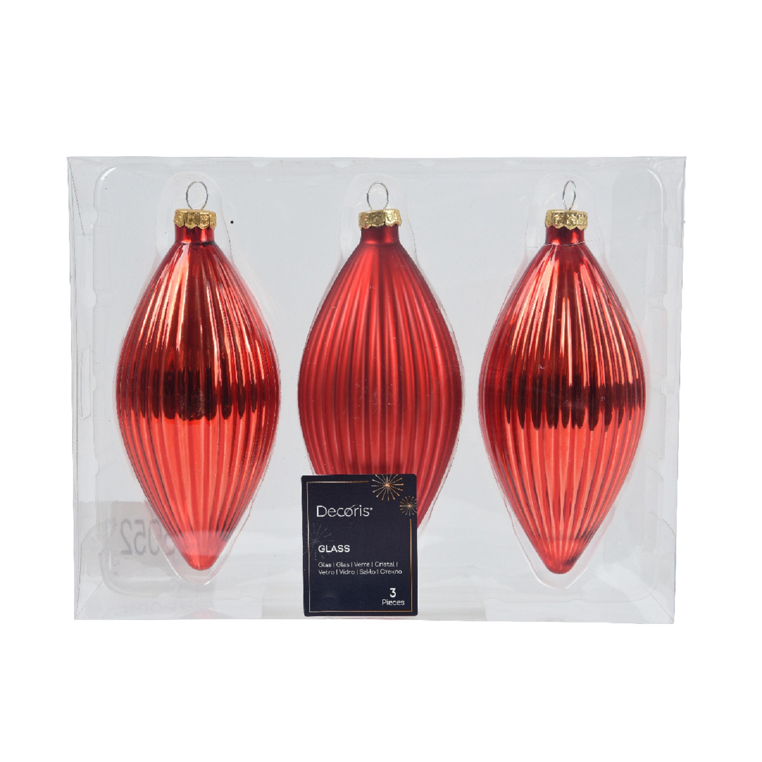 Декор Олива стекло красная матовая 13 см 13х6см 3шт/уп