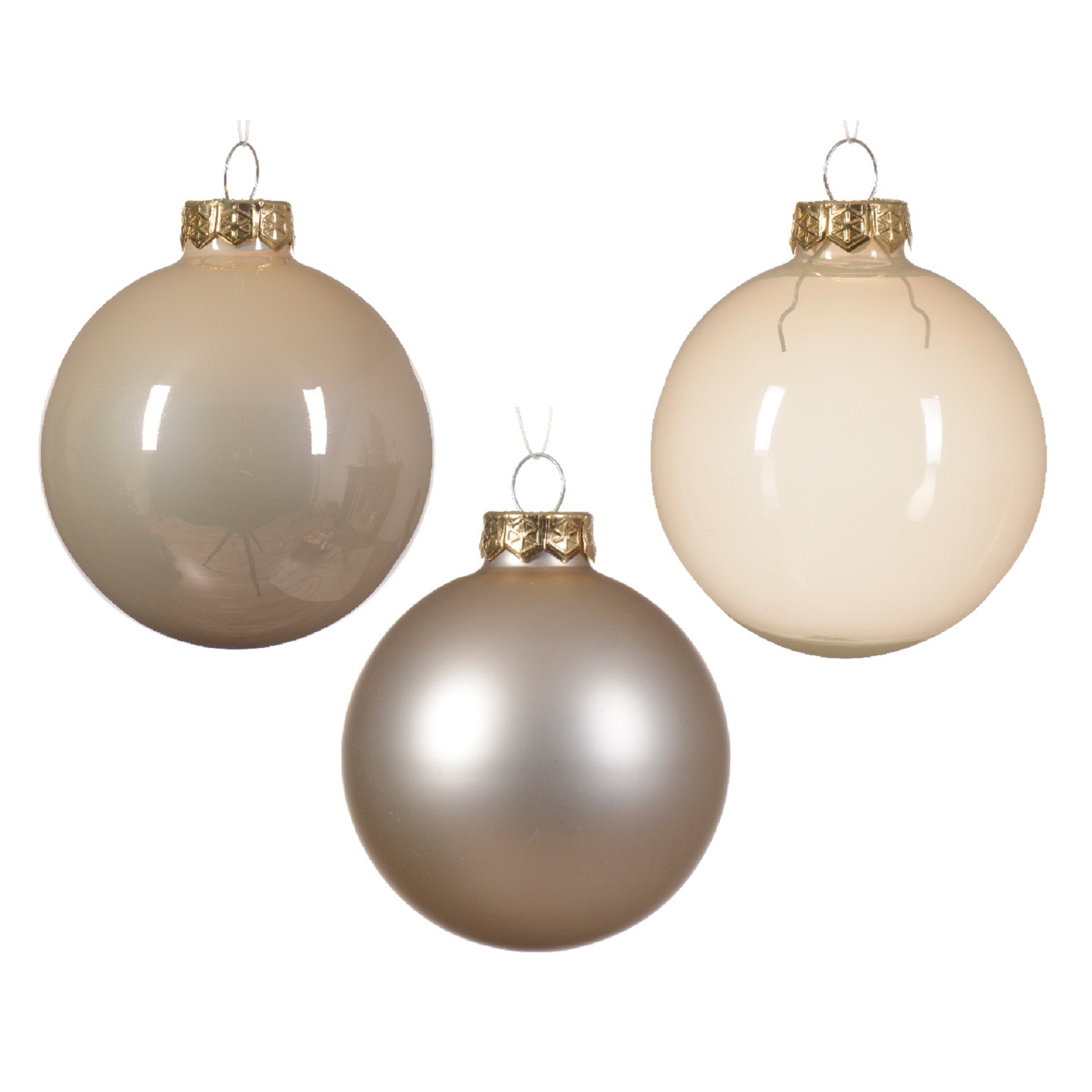 Шар стекло перламутровый глянцевый/матовый/прозрачный d5/6/7см 21шт/уп