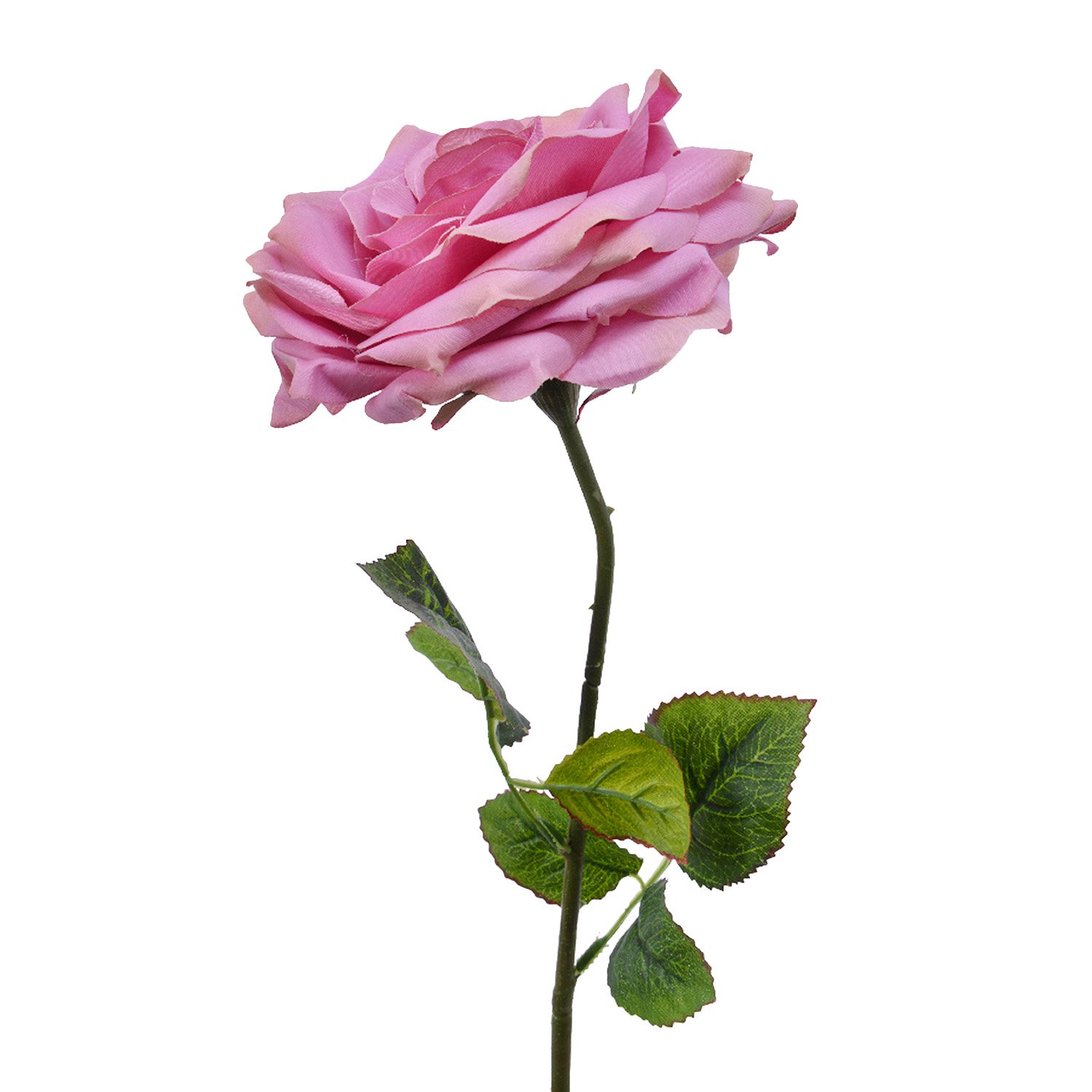 Декорация Роза бархатно-розовая на стебле 53см