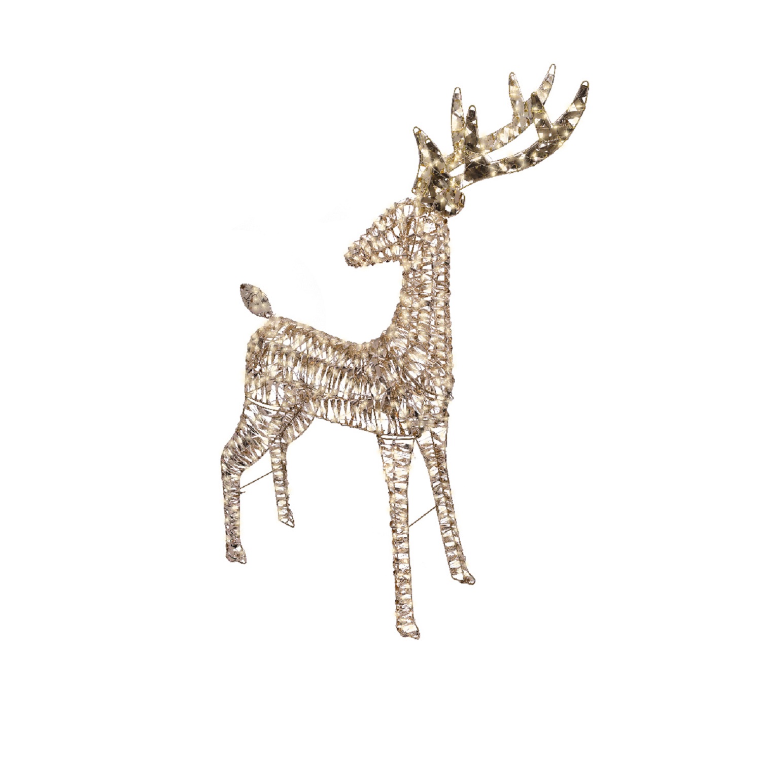 Декорация светодиодная Олень 130х65см золотистый/теплобелый с эффектом мерцания кабель серебристый 5м таймер 6/18ч 960LED  IP-44 indoor/outdoor
