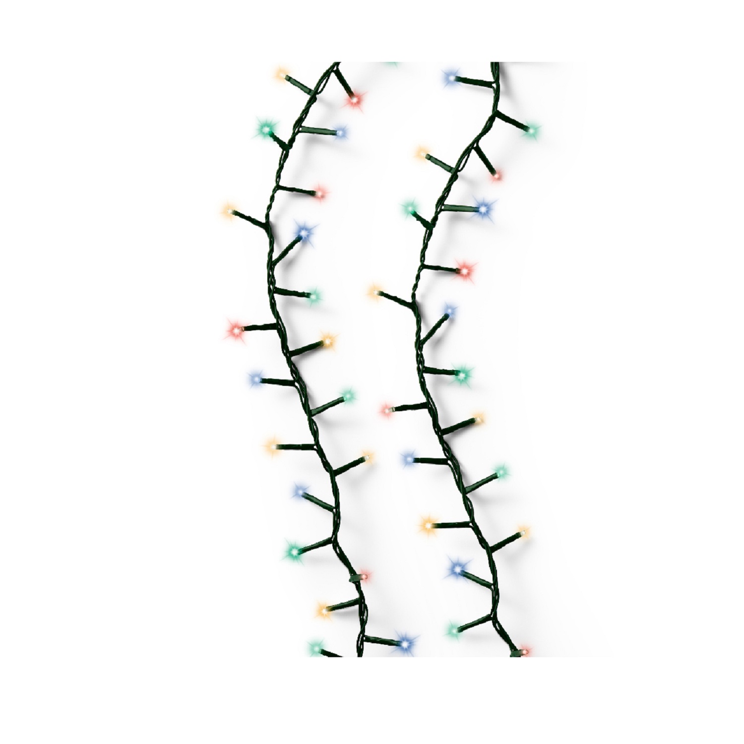 Гирлянда цепочка 11м разноцветная кабель зеленый с эффектом мерцания 8 функций таймер 8/16ч  500 LED IP-44 indoor/outdoor