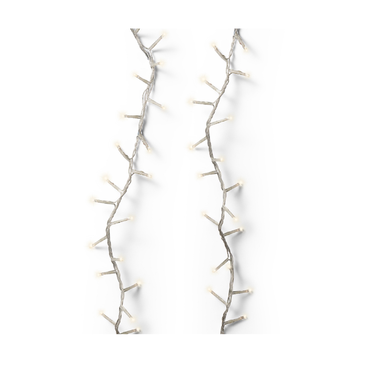 Гирлянда цепочка 16м теплобелая кабель прозрачный с эффектом мерцания 8 функций таймер 8/16ч 750LED IP-44 indoor/outdoor