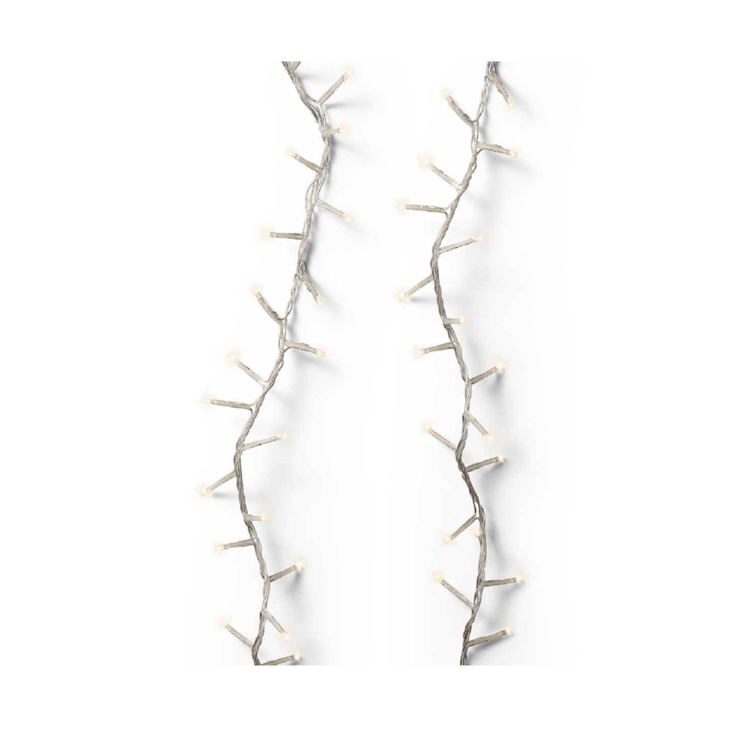 Гирлянда цепочка 34м теплобелая кабель прозрачный с эффектом мерцания 8 функций таймер 8/16ч 1500LED IP-44 indoor/outdoor