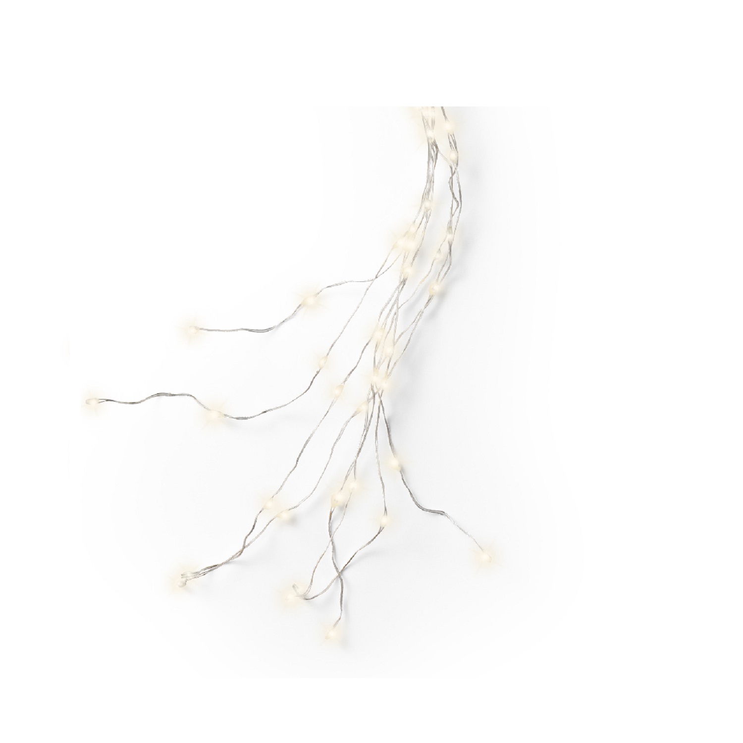 Гирлянда пучок  2,4м теплобелая кабель серебристый с эффектом мерцания таймер 8/16ч 16веток 832LED MICRO IP-44 indoor/outdoor