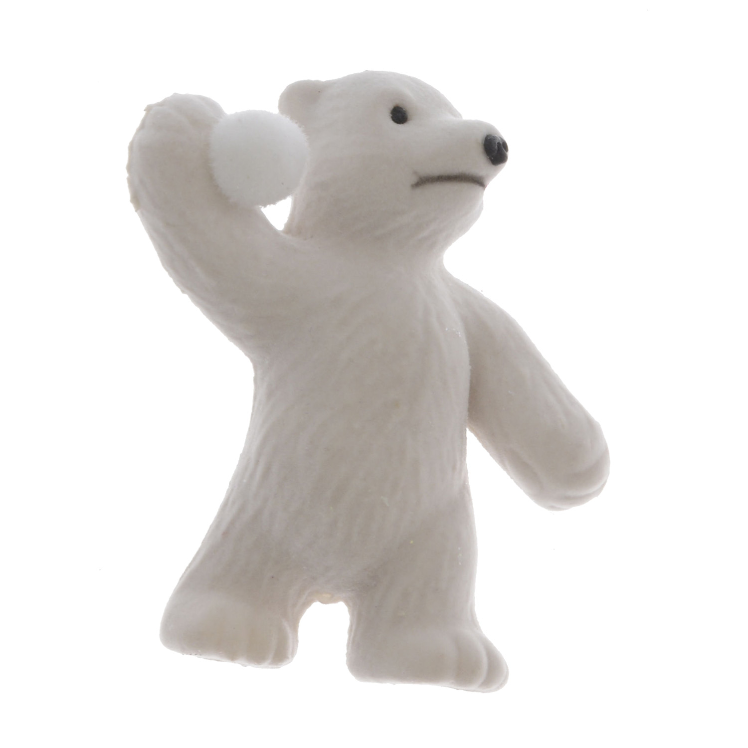 Декор Медведь белый 8,5см 6 в ассорт