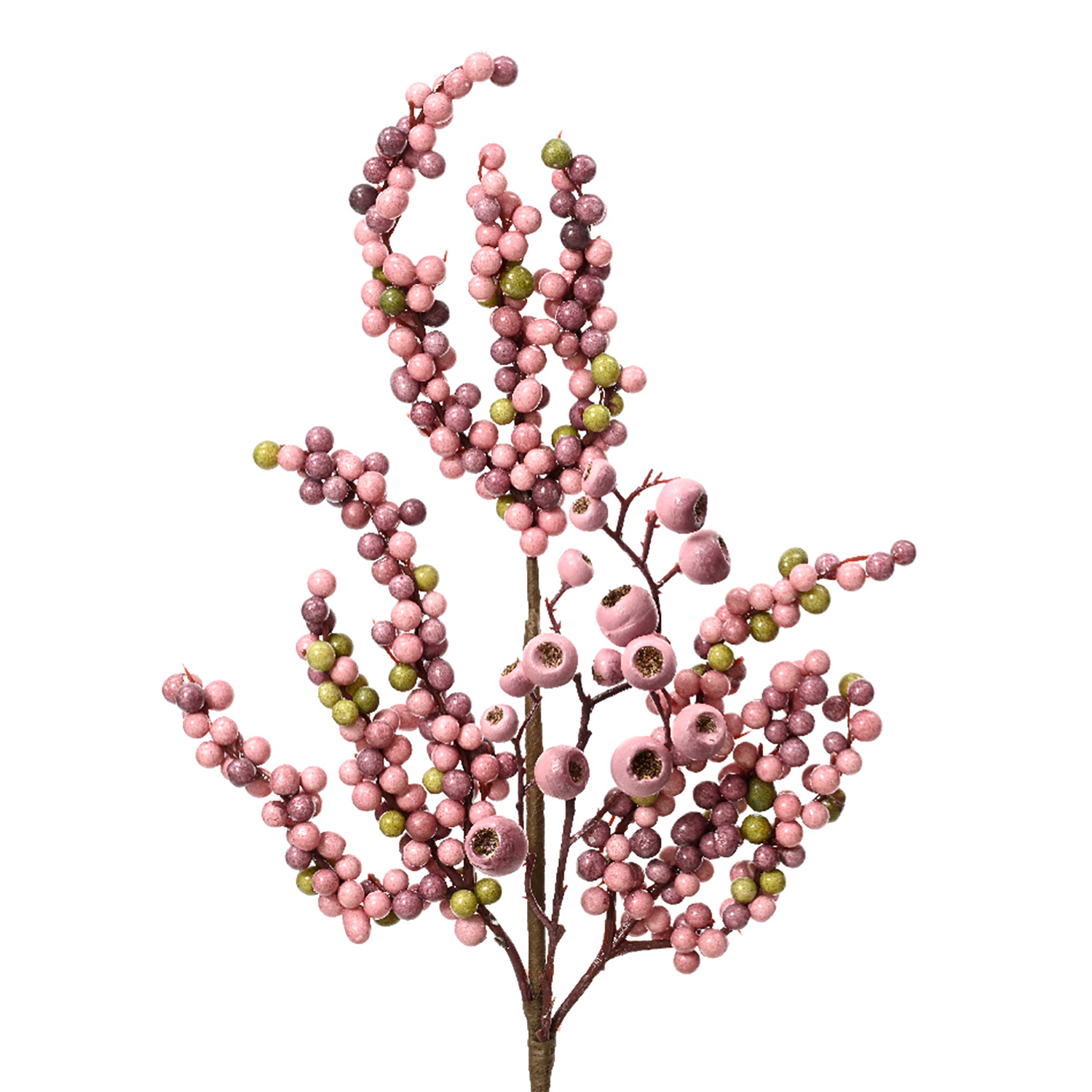 Декор Веточка с розовыми ягодами 15Х60см