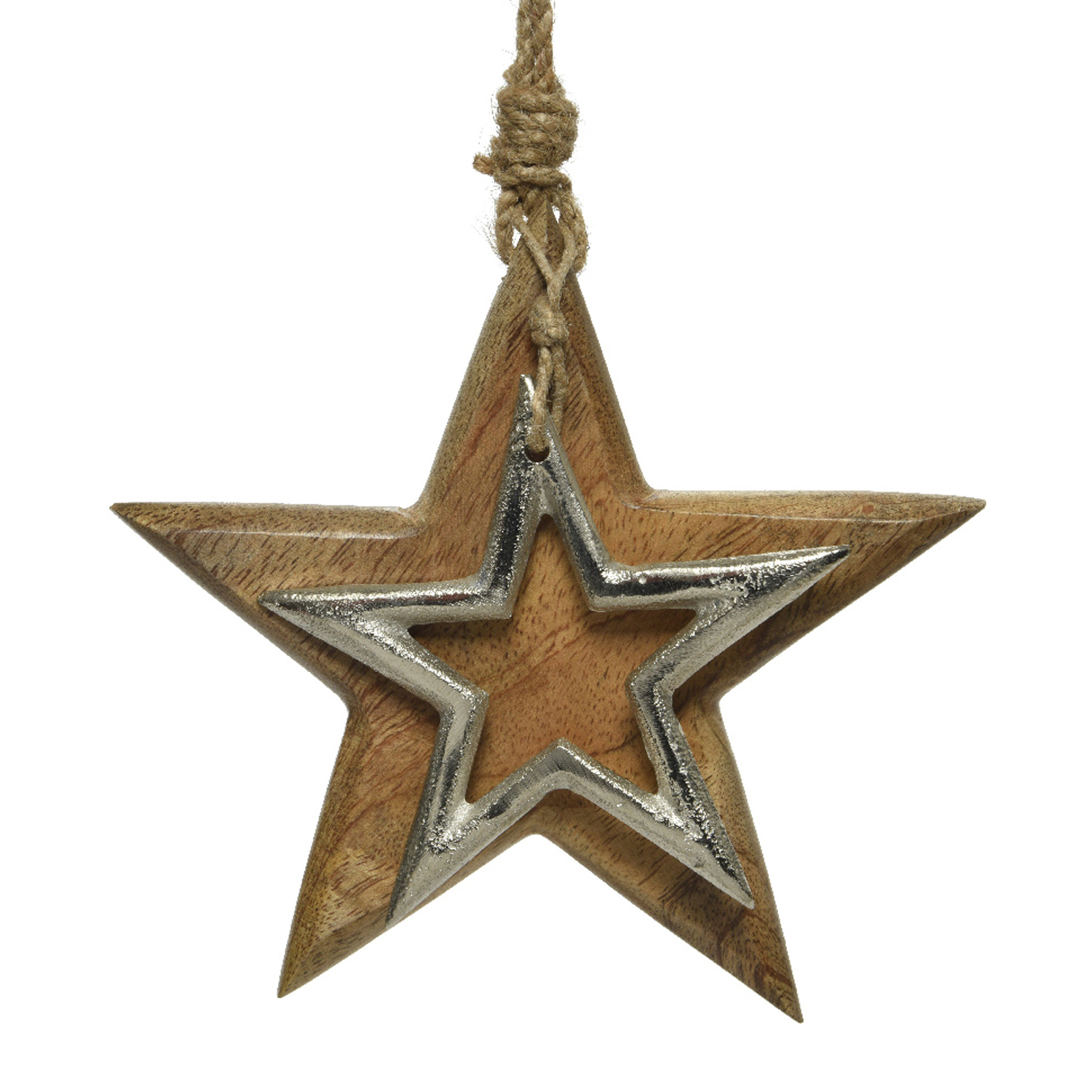 Декор Звезда из дерева манго 15см