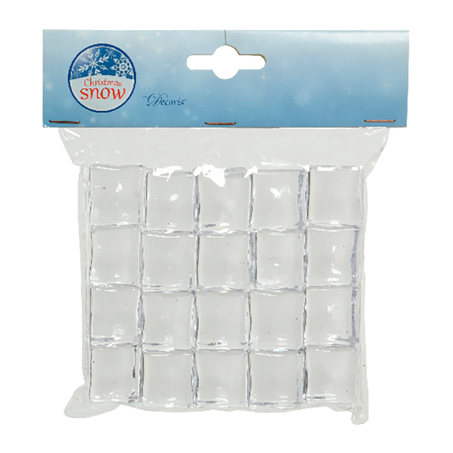 Декор Кубики льда акрил прозрачные 2,5x2,5x2,5 см, 215 грамм - 20 штук