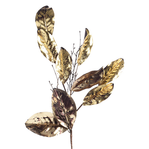 Декорация Веточка  80х26см с золотыми листьями