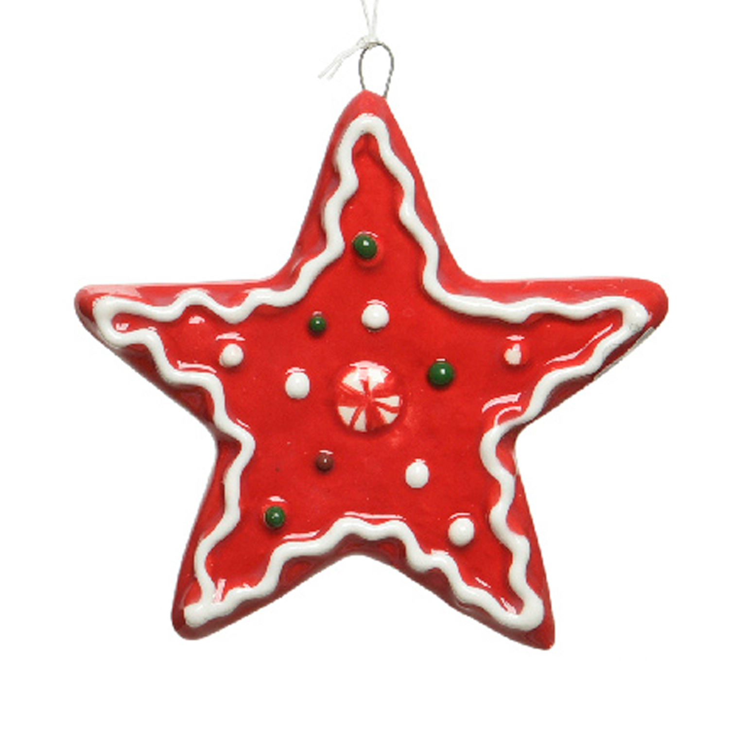 Декор Рождественское печенье с глазурью звезда пятиконечная d8см