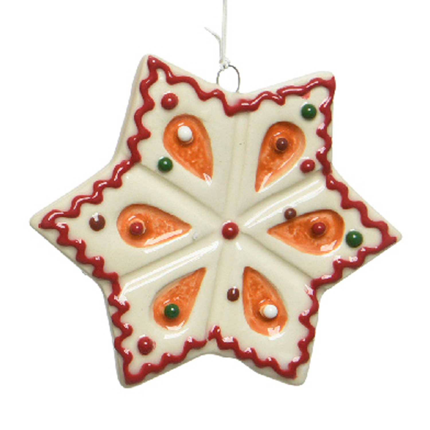 Декор Рождественское печенье с глазурью звезда шестиконечная d8см
