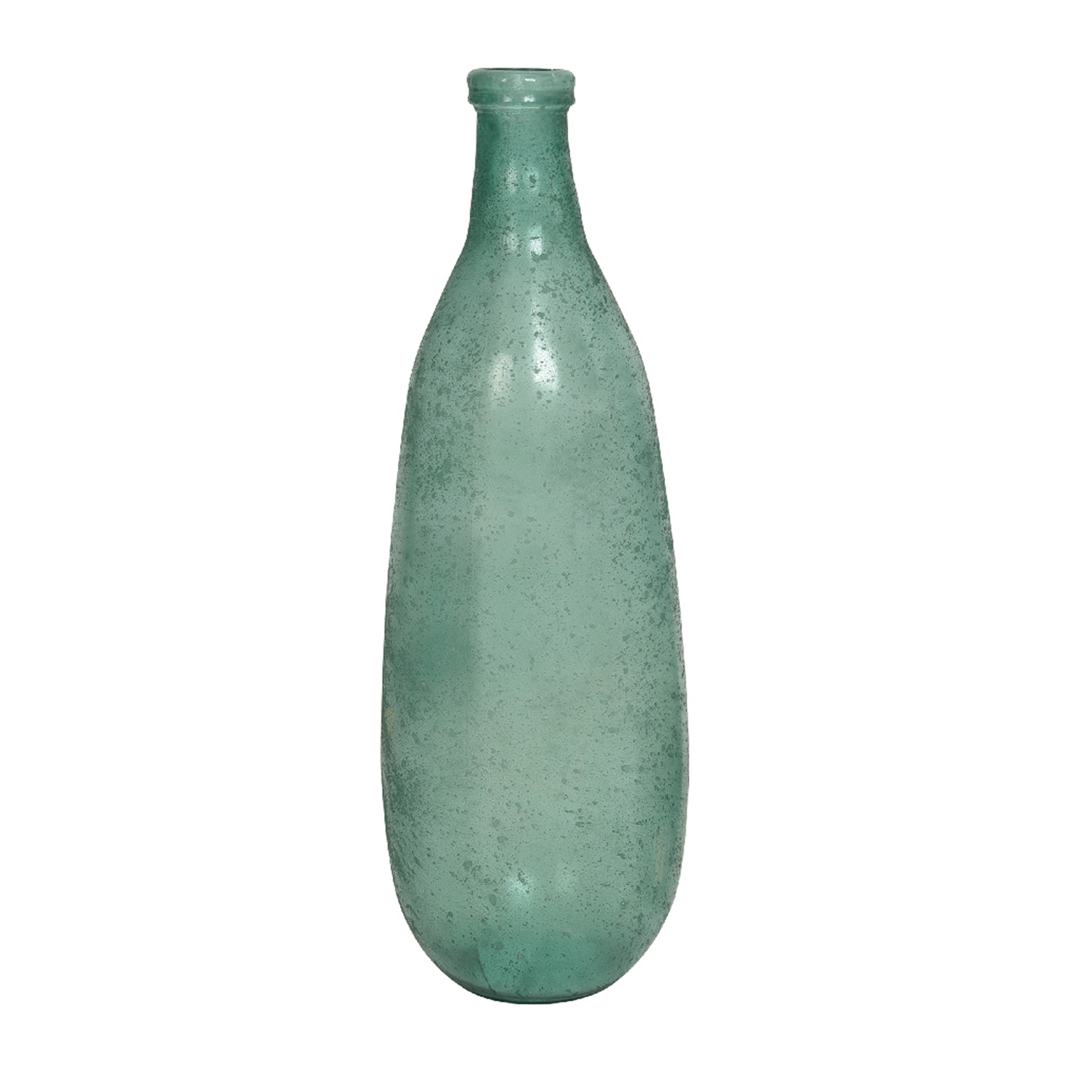 Декор Ваза-бутыль античная стекло темнозеленая d25х75см 2 в ассорт