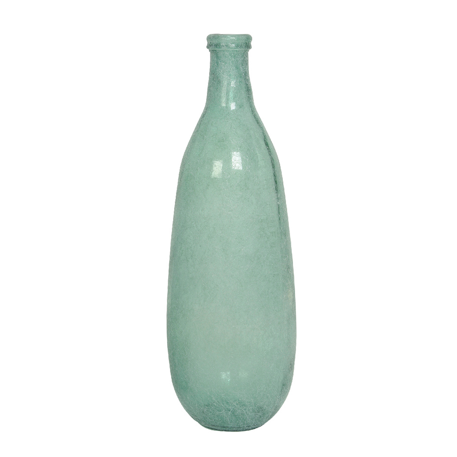 Декор Ваза-бутыль античная стекло светлозеленая d25х75см
