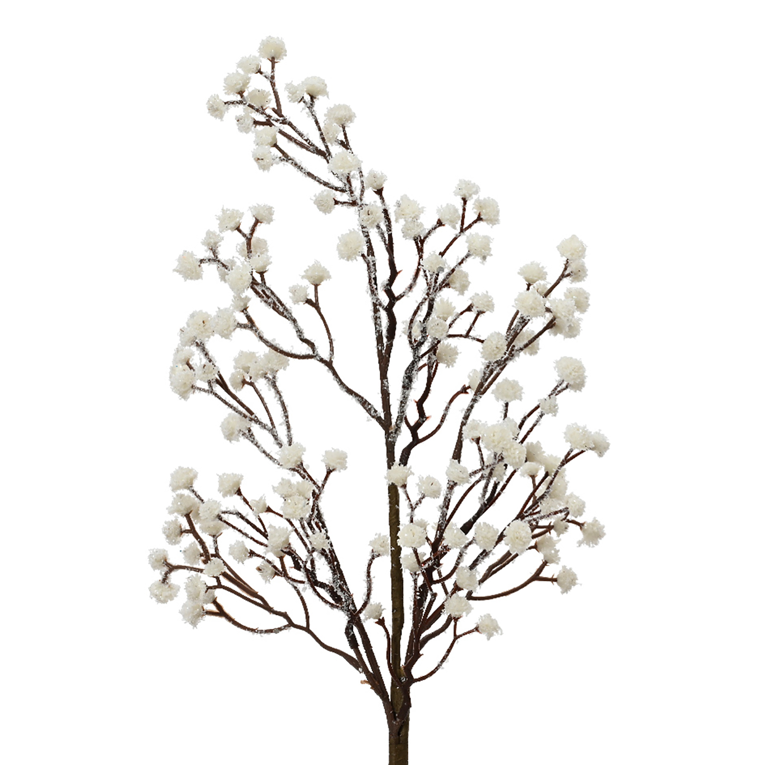 Декор Веточка Гипсофилы белая заснеженная 20х60см