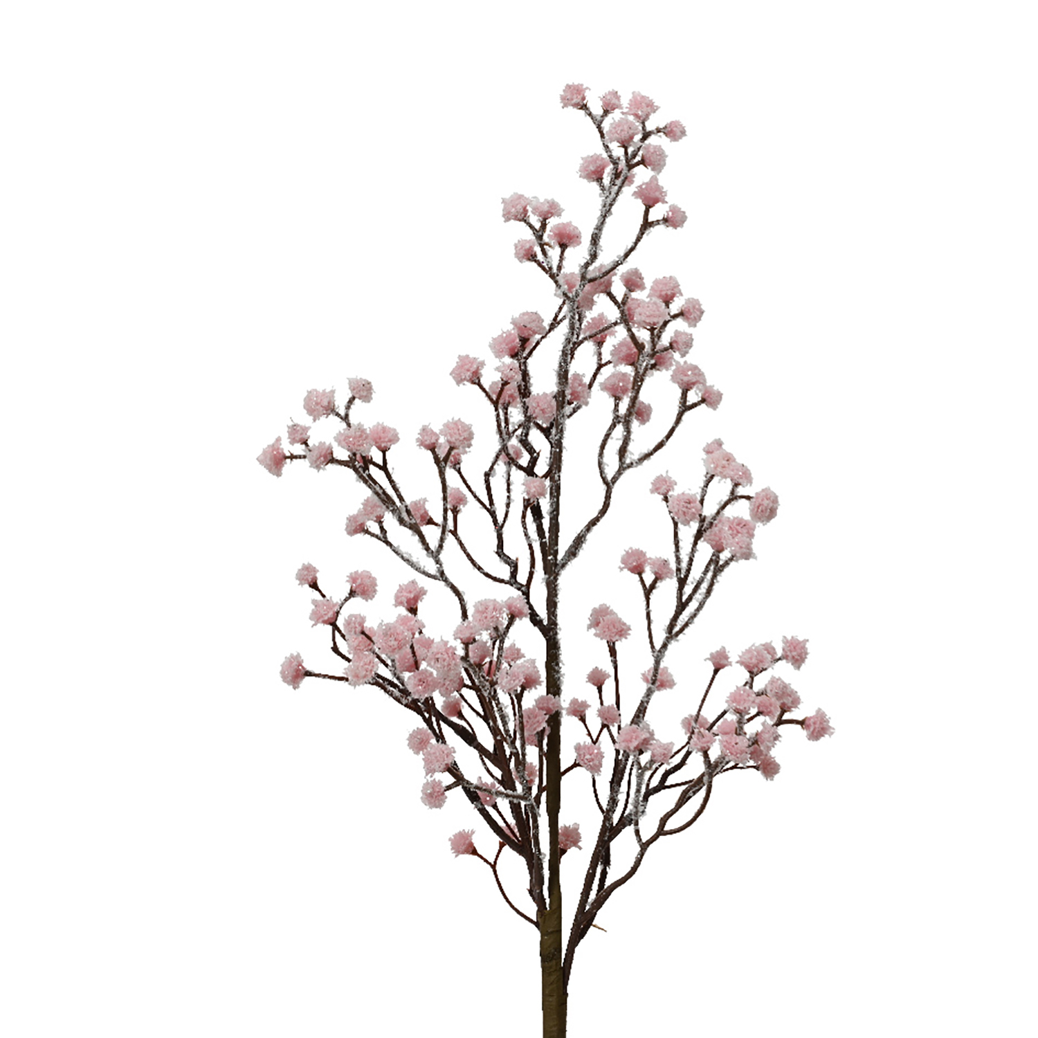 Декор Веточка Гипсофилы розовая заснеженная 60см 20х60см
