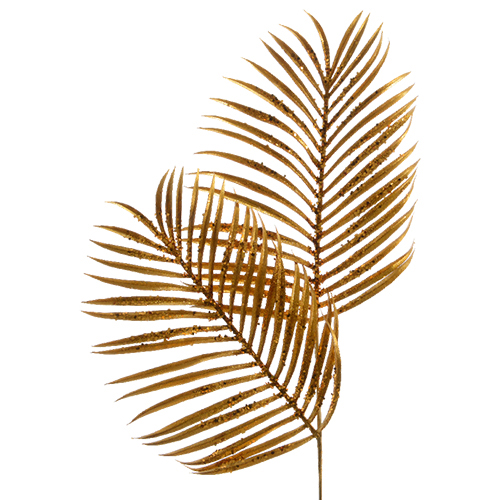 Декор Веточка Пальмы золотая охра 80см