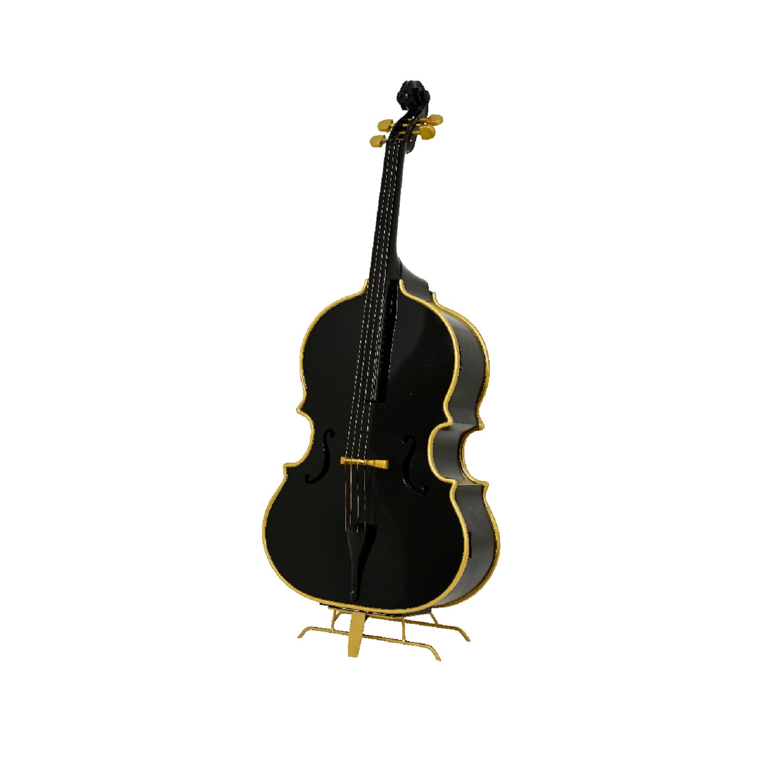 Декорация Контрабас-бар черный с золотой окантовкой 188х77х46см