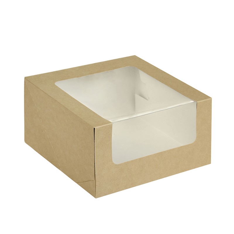Коробка для торта крафт с окном ForG SHELF I W K 18,0х18,0х10,0см