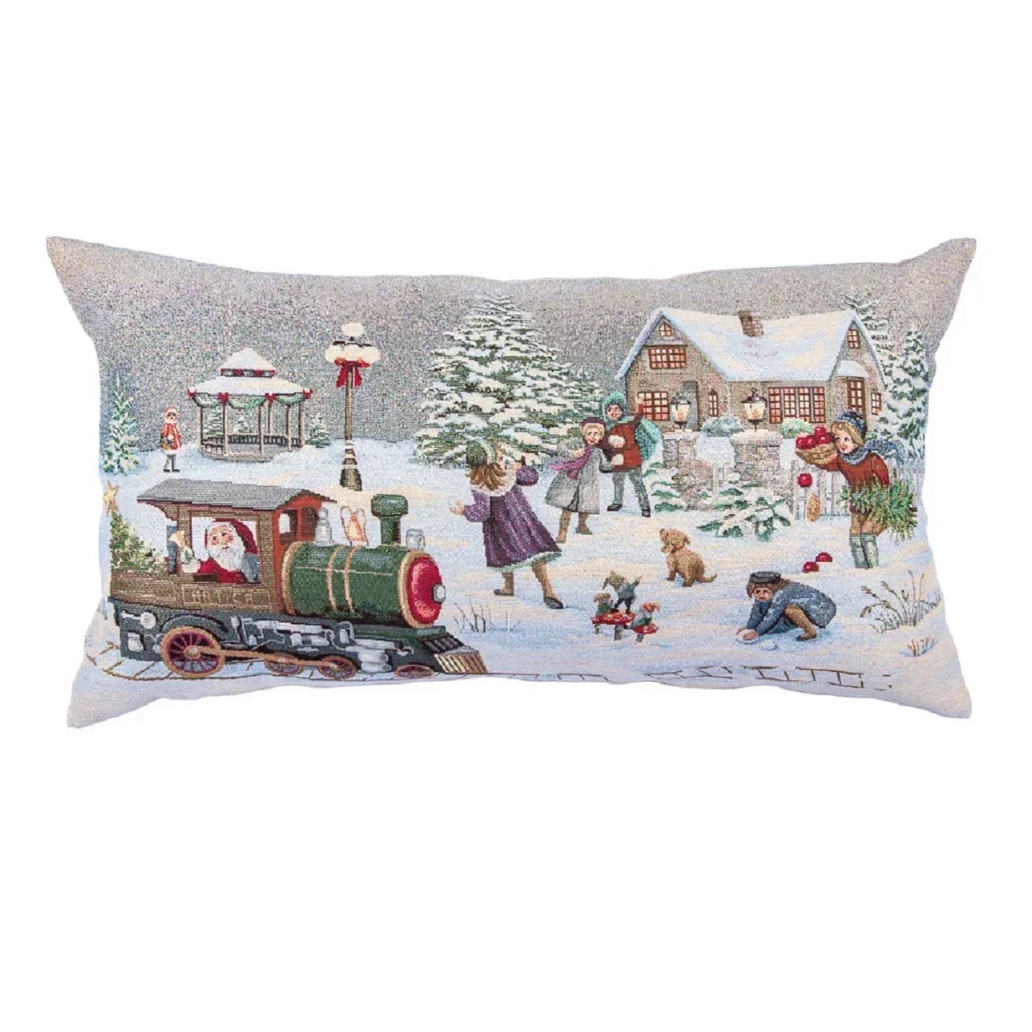 Наволочка Поезд Санты 40х70см гобелен без люрекса KISS908В
