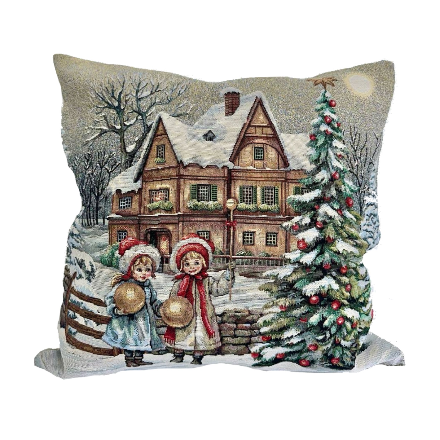 Наволочка Рождественское утро 45х45см гобелен без люрекса KISS1377В
