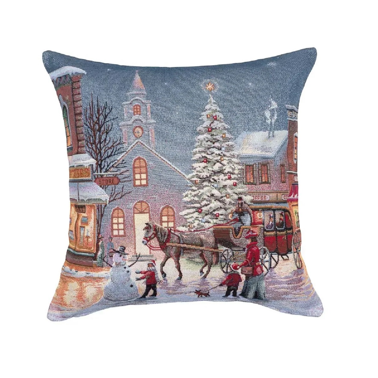 Наволочка Городской пейзаж 45х45см гобелен с серебристым люрексом KISS6132