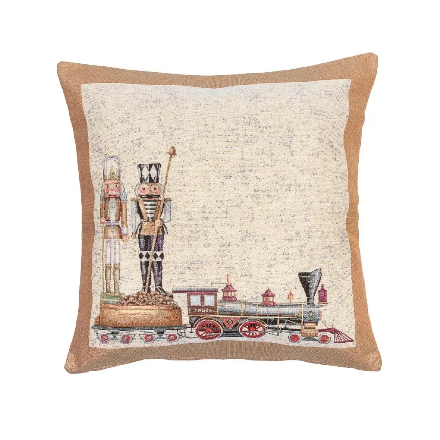 Наволочка Золотой Щелкунчик 45х45см гобелен с золотистым люрексом KISS1324SE