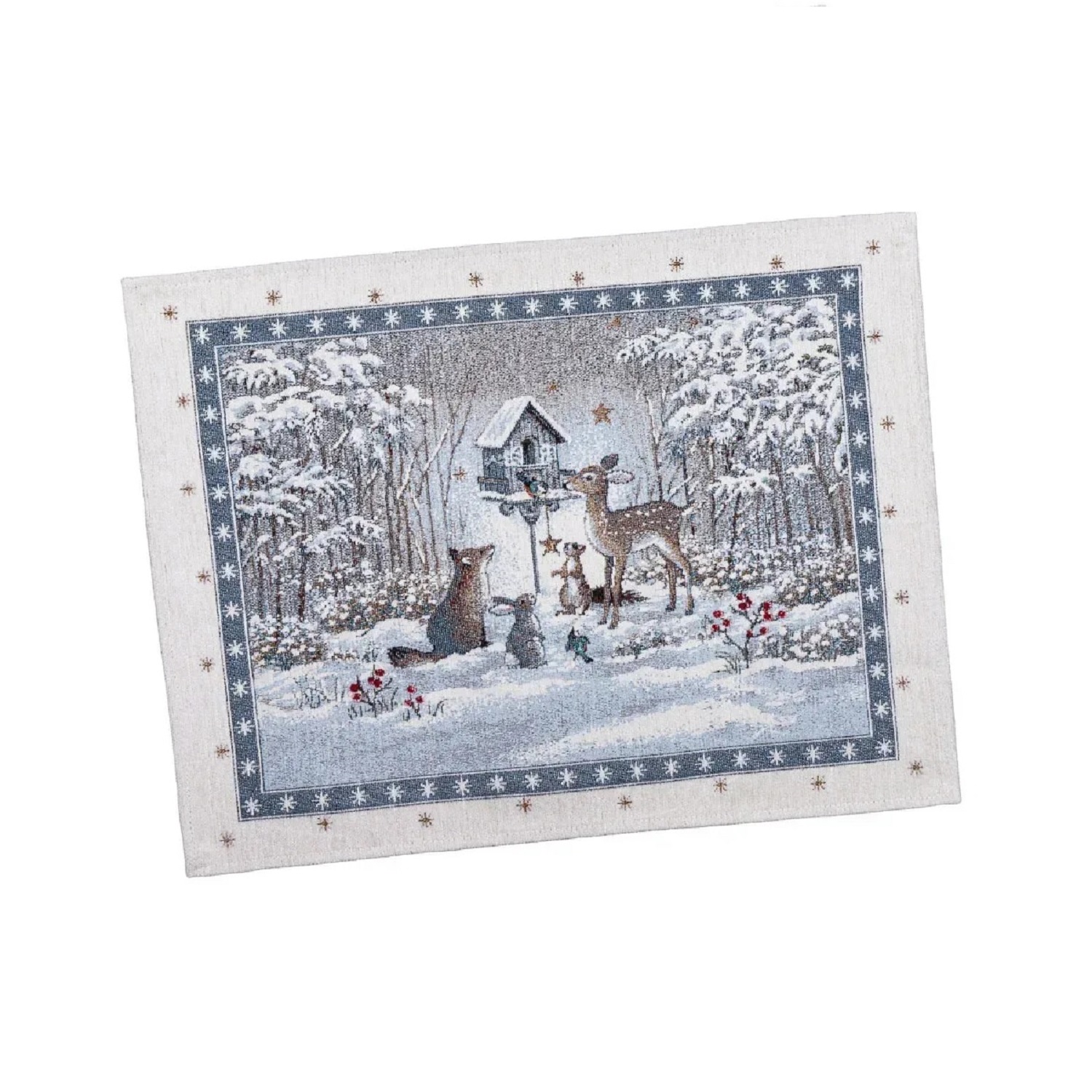 Салфетка Сказочный лес 37х49см гобелен с микрофиброй и с серебристым люрексом MICRO854-49