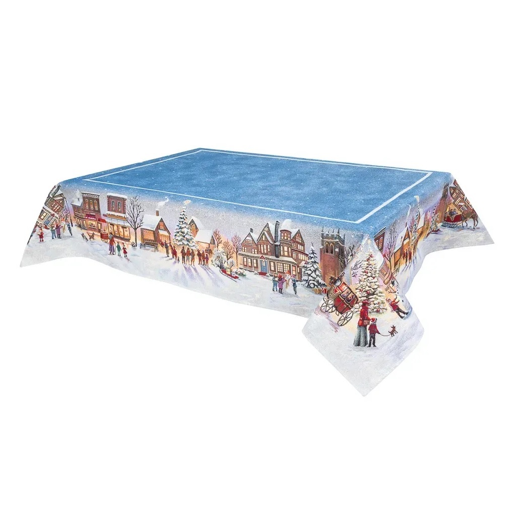 Скатерть Накануне Рождества 137х280см гобелен с золотистым люрексом RUNNER1394-280