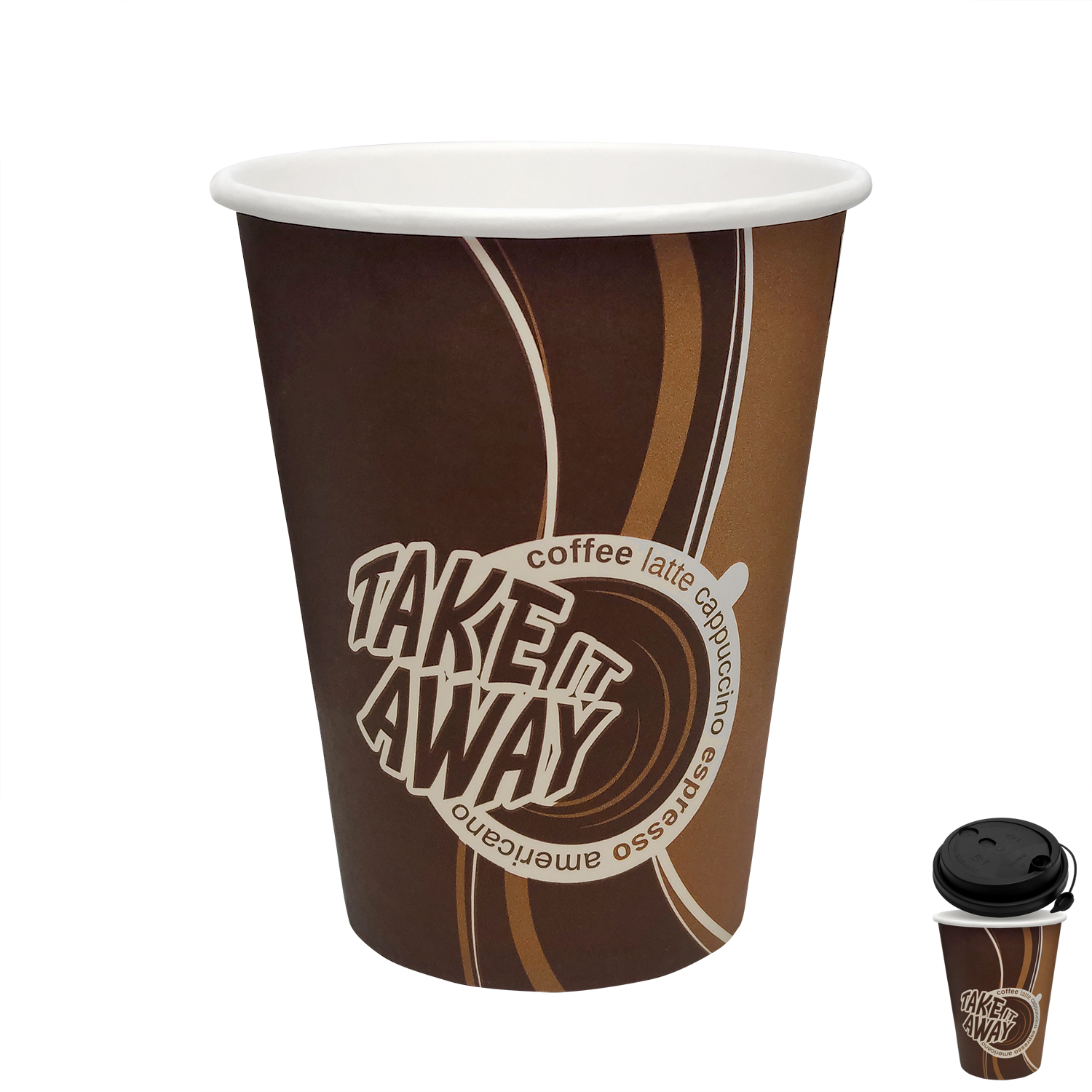 Стакан бумажный 350мл для горячих напитков Coffee take away 50шт/уп