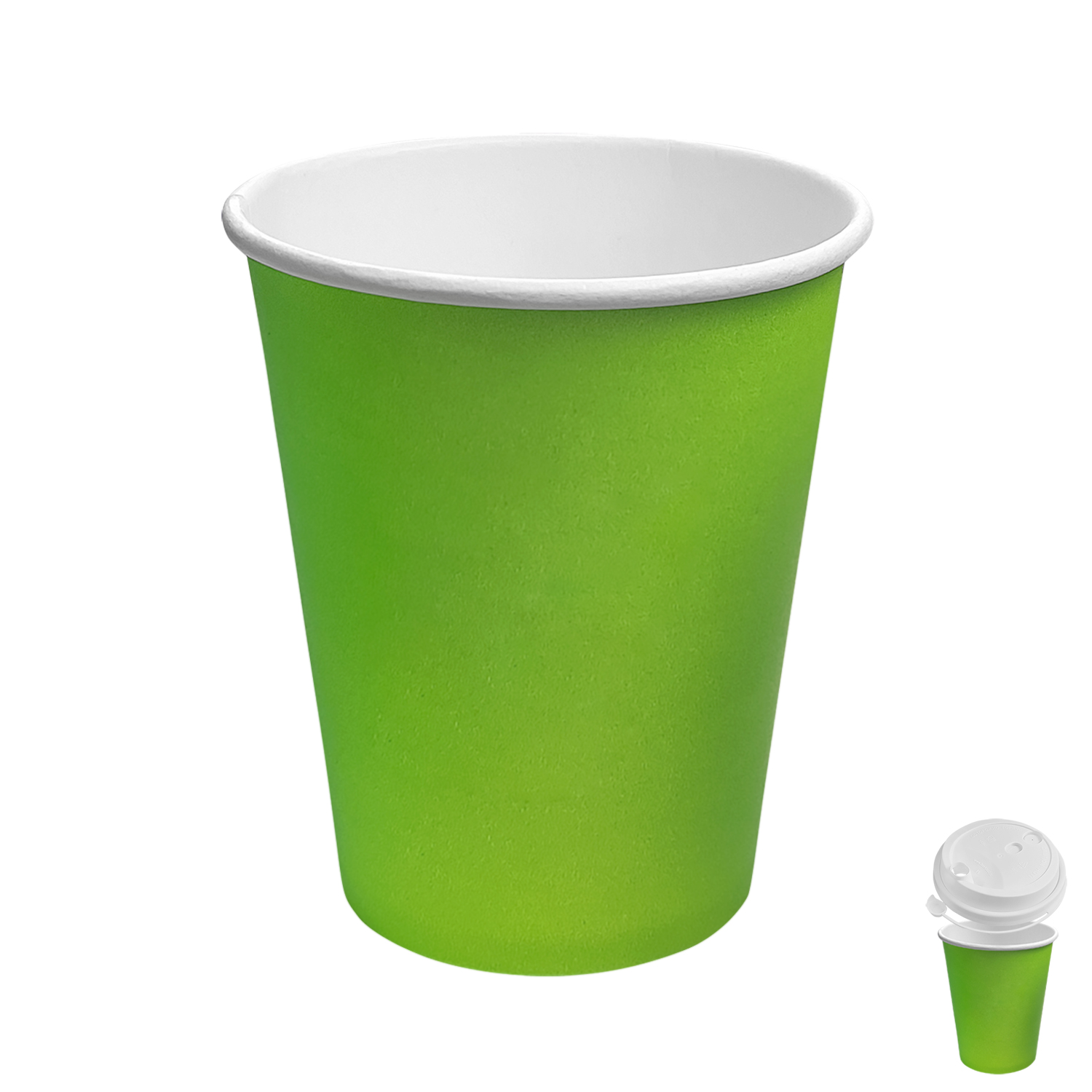 Стакан бумажный 250мл для горячих напитков зеленый 50 шт/уп