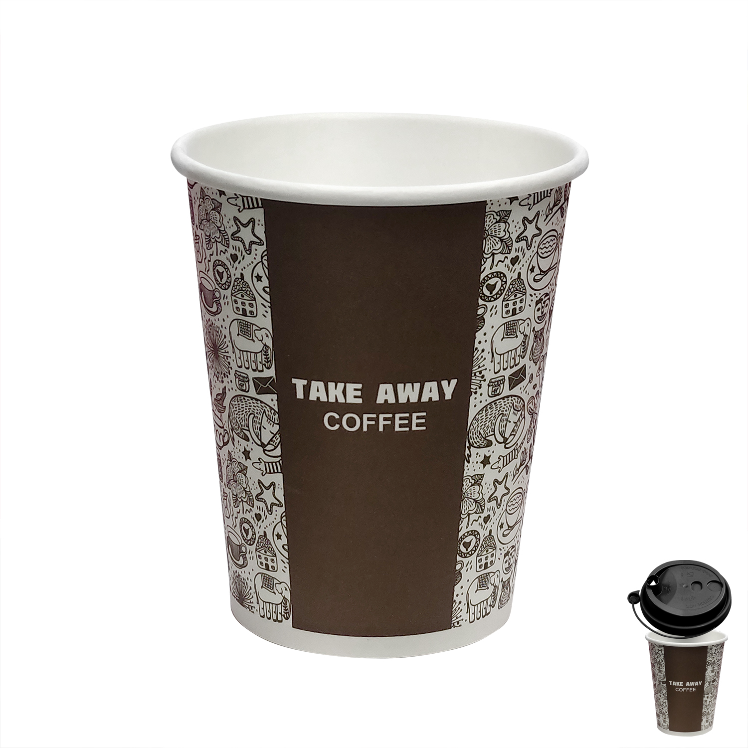 Стакан бумажный 250мл для горячих напитков Coffee 50 шт/уп