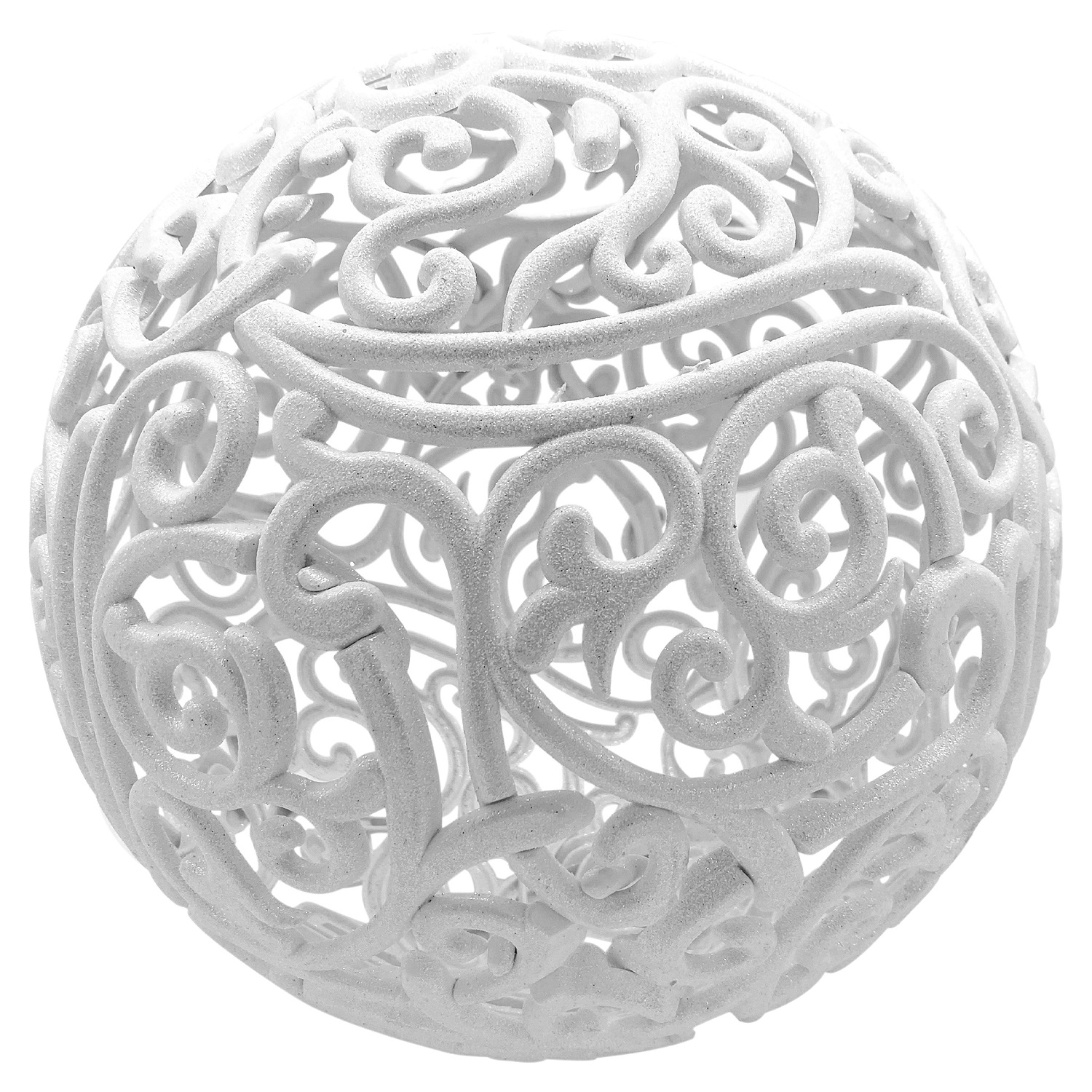 Шар ажурный белый с блеском d30см