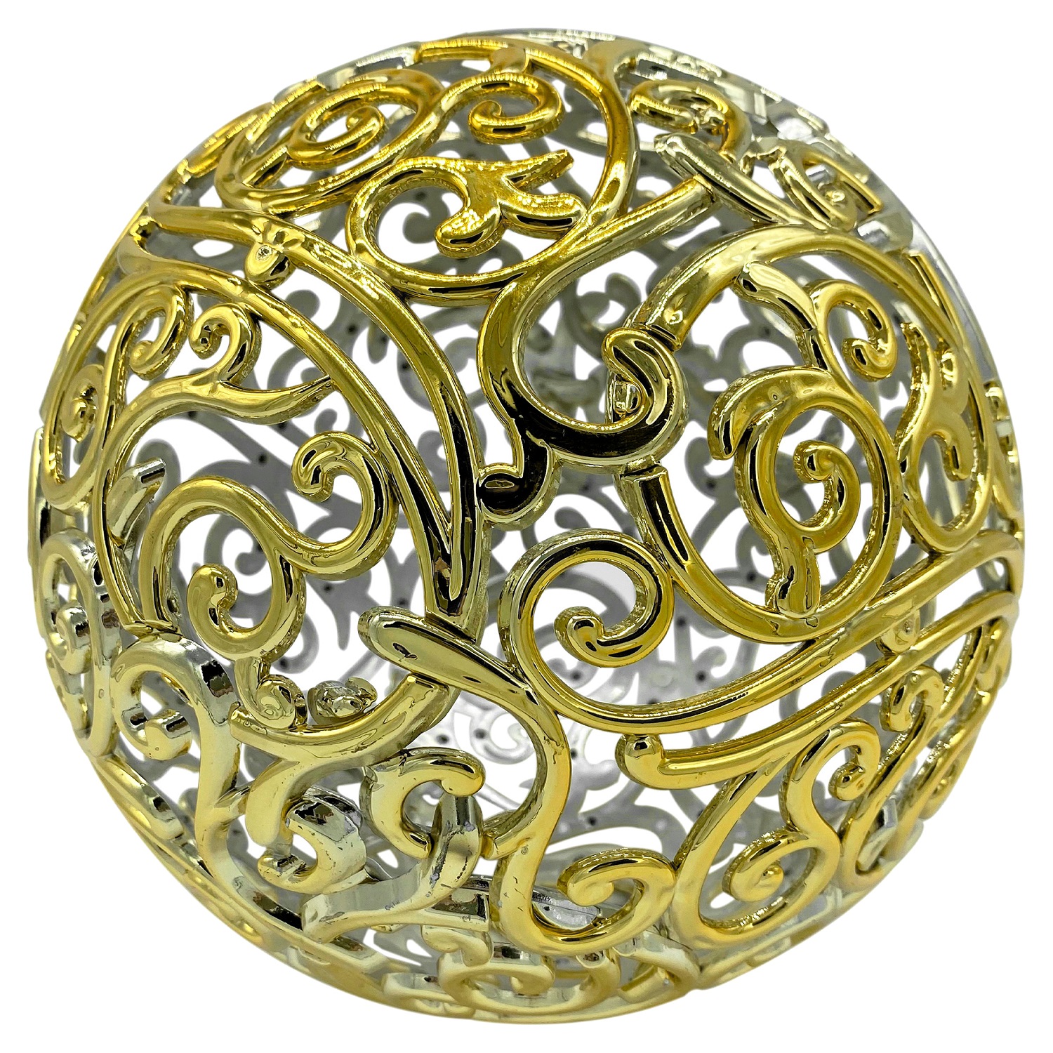Шар ажурный золотистый гальваника d30см
