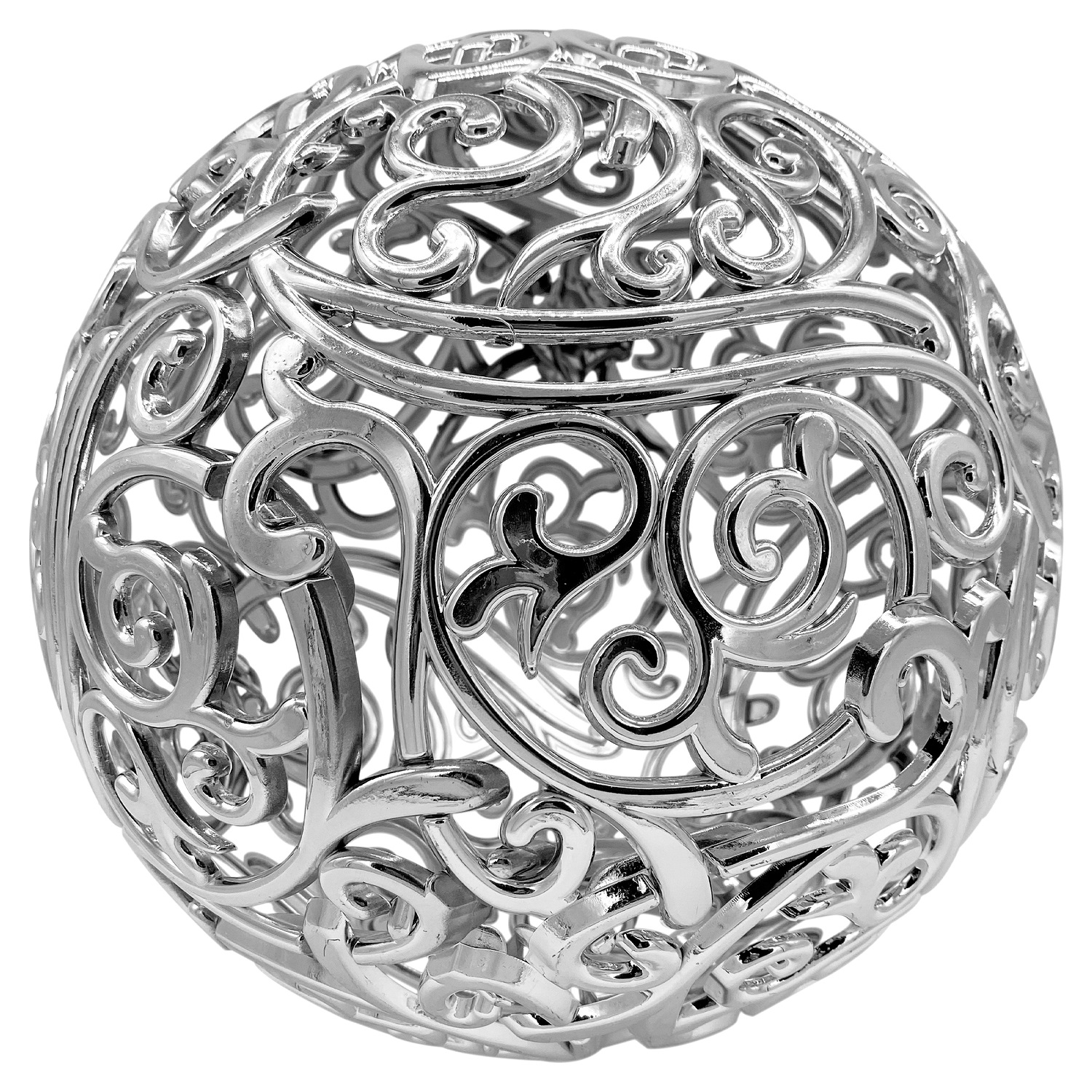 Шар ажурный серебристый гальваника d30см