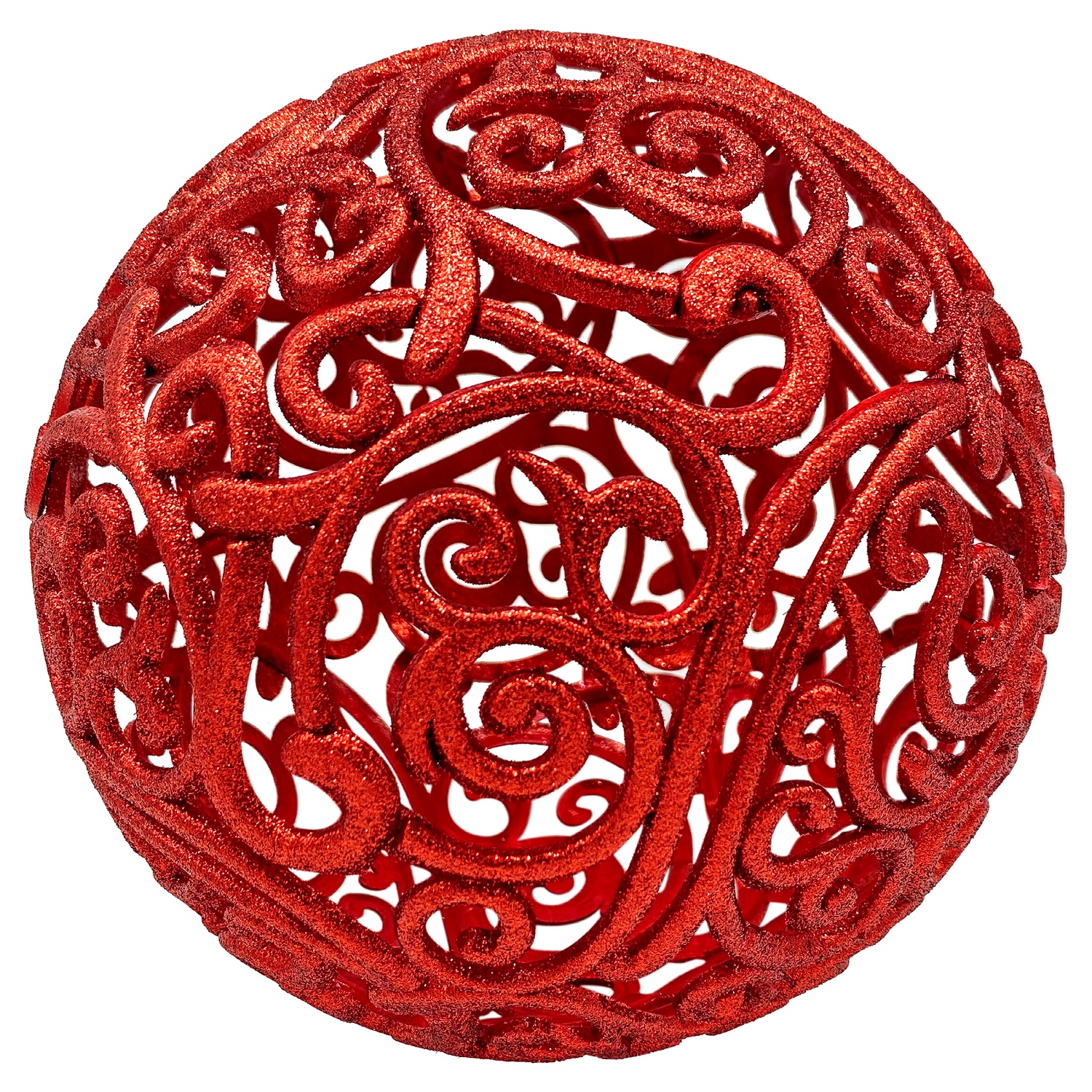 Шар ажурный красный с блеском d30см