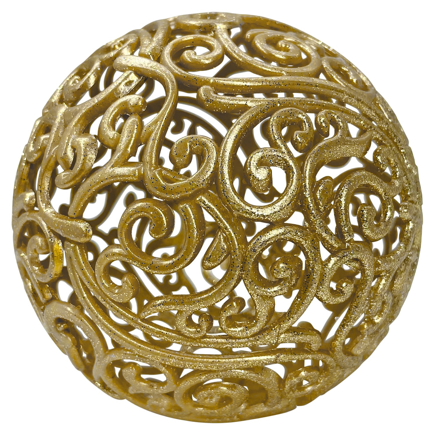 Шар ажурный золотистый с блеском d8см