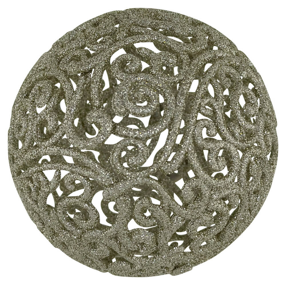 Шар ажурный шампань с блеском d8см