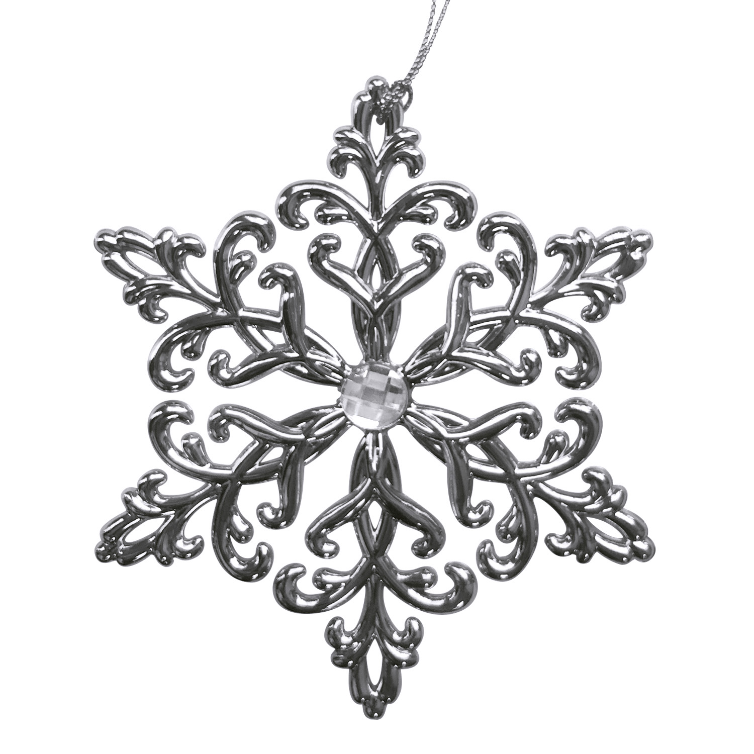 Декор Снежинка Кристалл с камнем 12х1,0см