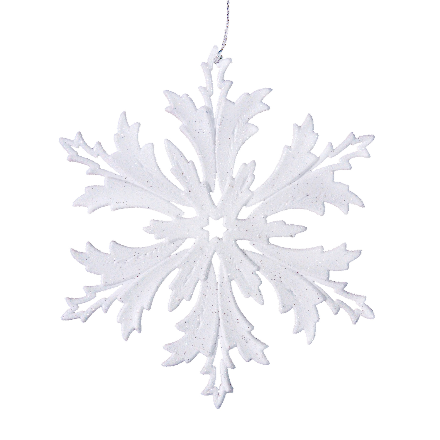 Декор Снежинка Морозко эконом белая с блеском 12см