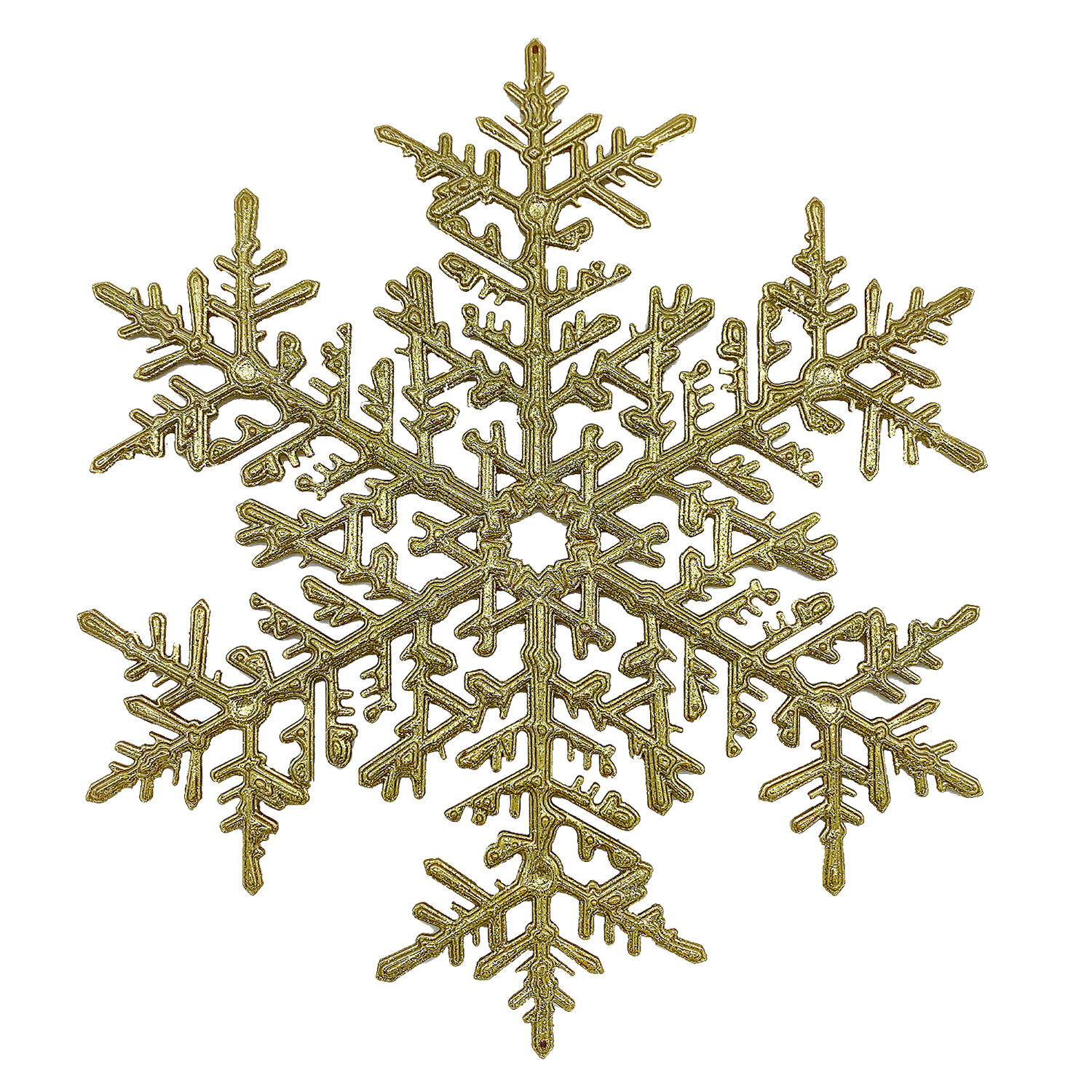 Декор Снежинка большая золотистая с блеском 20см